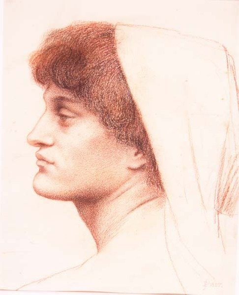 Egy női fej profilja alkotó: Evelyn De Morgan