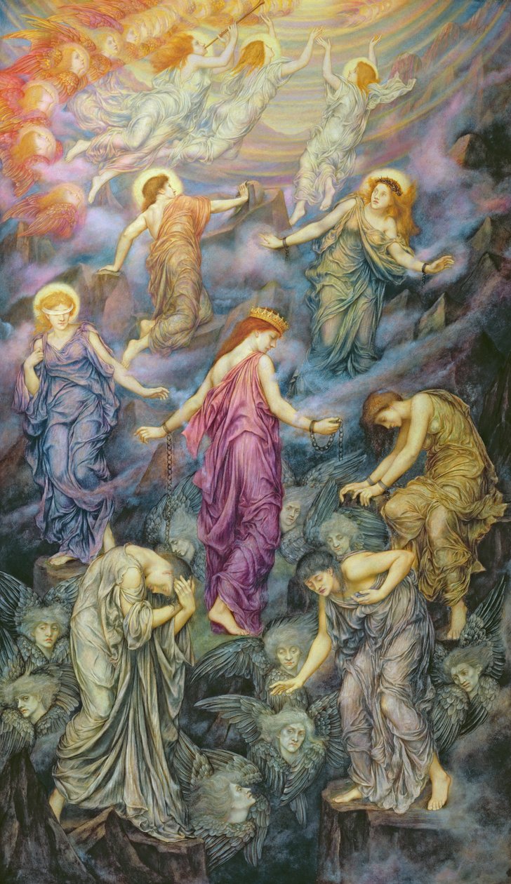 A Mennyek Királysága elszenvedi az erőszakot (olaj, vászon) alkotó: Evelyn De Morgan