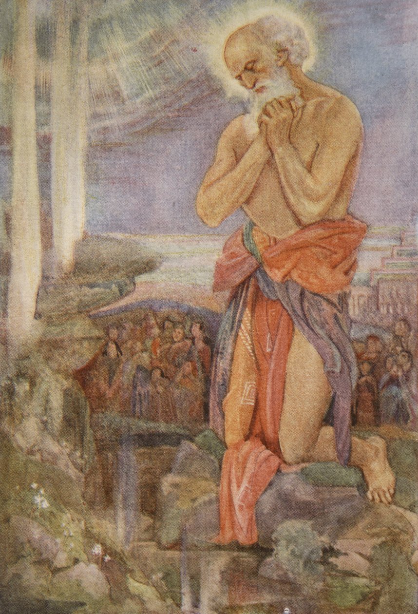 Illés uralkodik Baal papjain, illusztráció Lewis Spence „Babilónia és Asszíria mítoszai és legendái” című művéből alkotó: Evelyn Paul