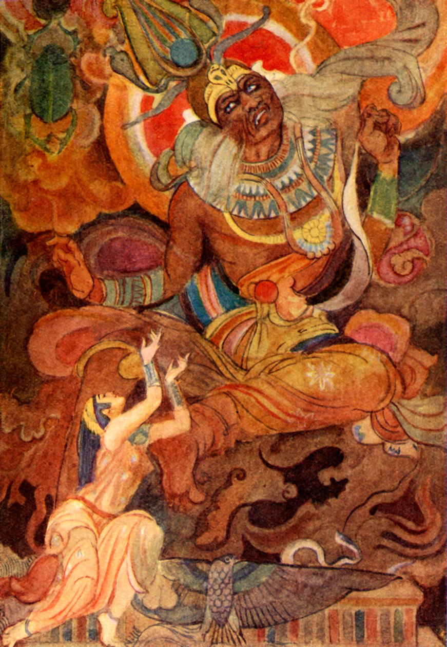 „Ízisz rábírta Ra-t, hogy mondja el a nevét”, 1915. alkotó: Evelyn Paul