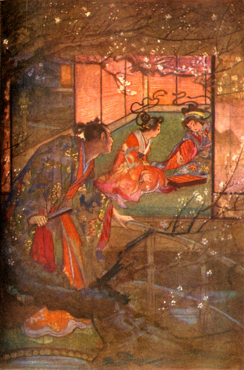 „Kato Sayemon a Shogun Ashikaga palotájában”, 1912. alkotó: Evelyn Paul