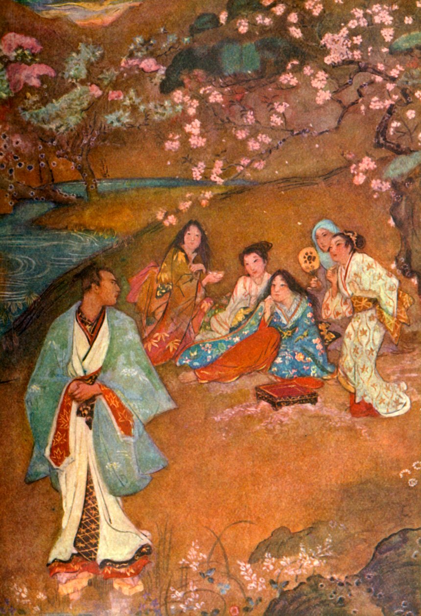 "Zsindely és Yoshizawa az ibolya kútnál", 1912. alkotó: Evelyn Paul