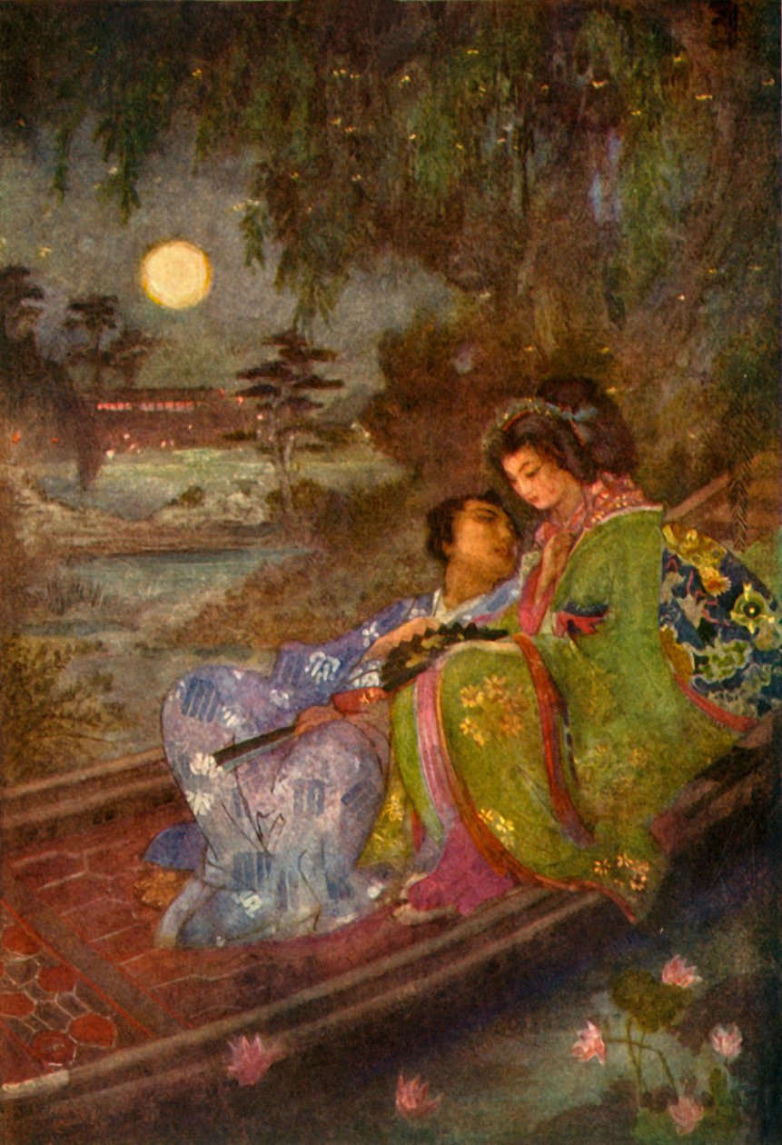 "A szerelmesek, akik rajongókat cseréltek", 1912. alkotó: Evelyn Paul