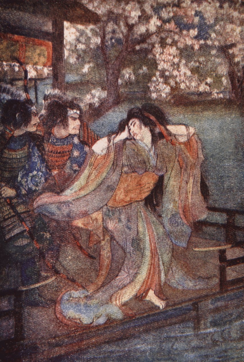 Unai lánya, illusztrációja F. Hadland Davis „Japán mítoszai és legendái” című művéből alkotó: Evelyn Paul