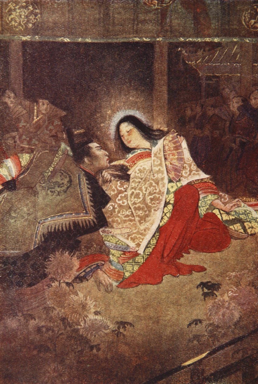 A Mikado és az ékszerlány, illusztrációja F Hadland Davis „Japán mítoszai és legendái” című művéből alkotó: Evelyn Paul