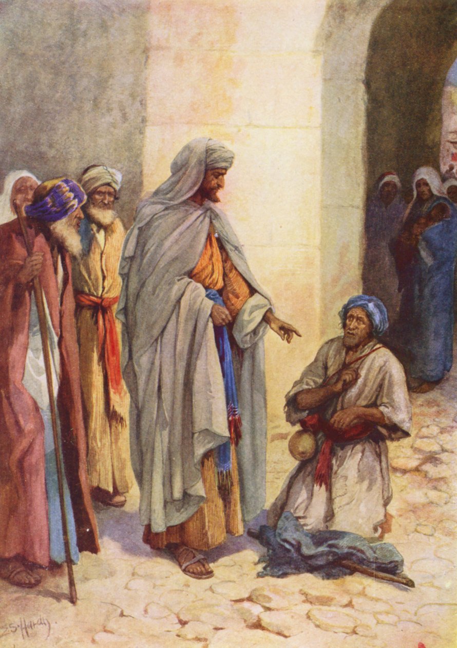 Egy szegény nyomorék meggyógyult (színes litográfia) alkotó: Evelyn Stuart Hardy