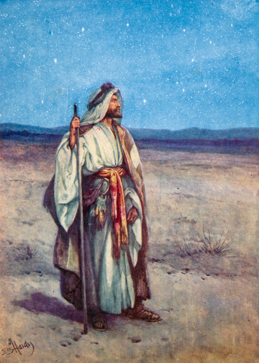 Ábrahám és a csillagok (színes litográfia) alkotó: Evelyn Stuart Hardy
