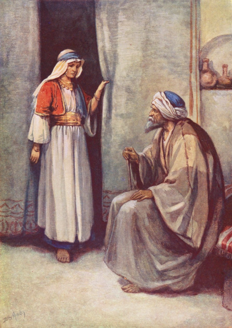 Elizeus, a látogató (színes litográfia) alkotó: Evelyn Stuart Hardy
