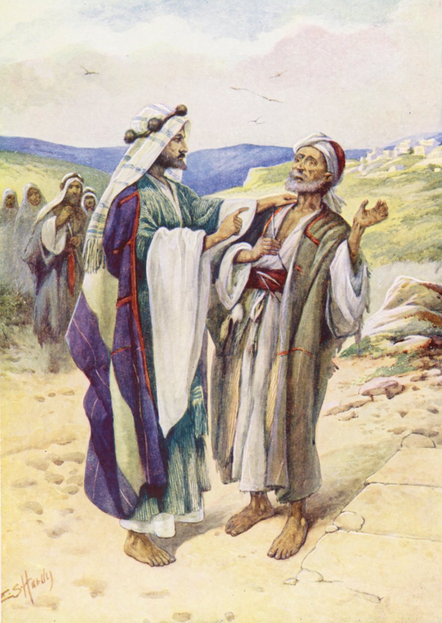 Jézus meggyógyítja a süket embert (színes litográfia) alkotó: Evelyn Stuart Hardy