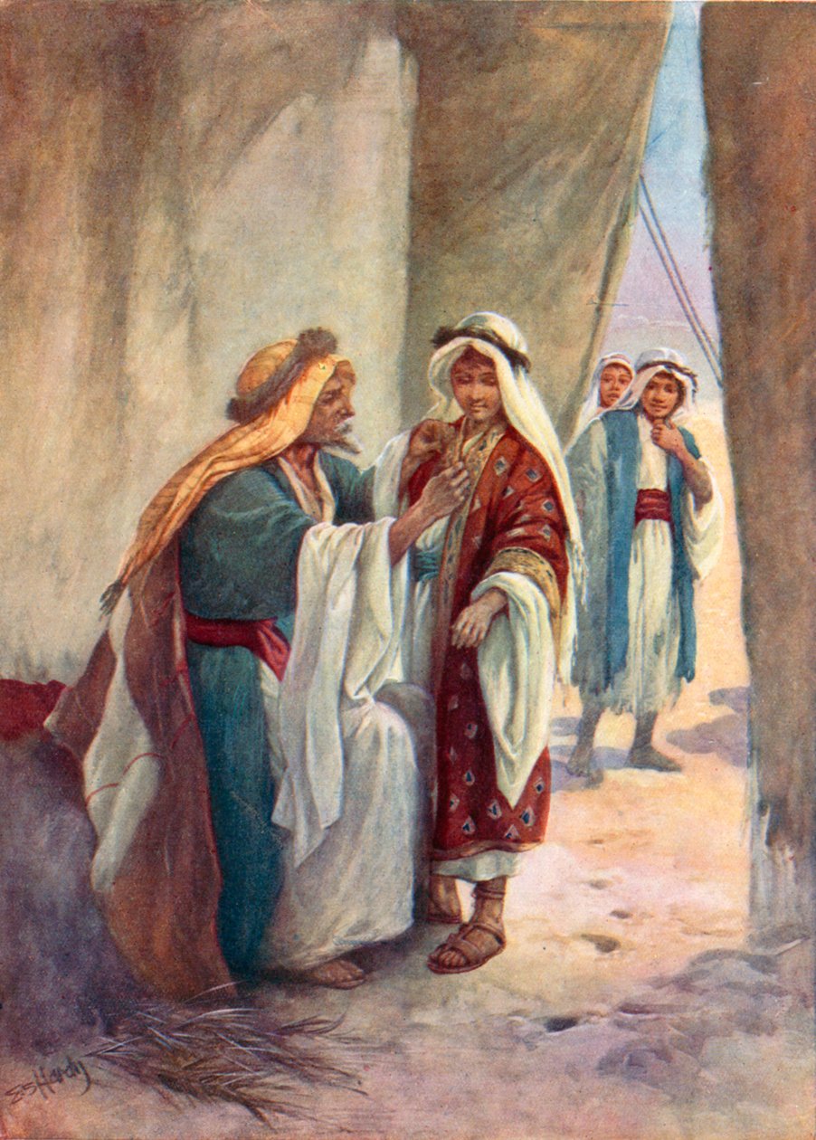 József apja sátrában (színes litográfia) alkotó: Evelyn Stuart Hardy