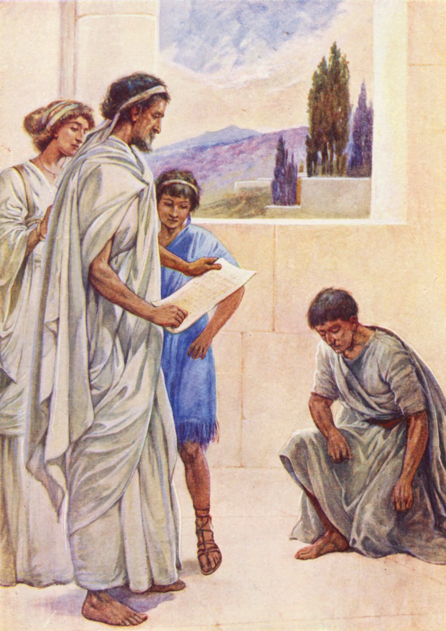 Onesimus, aki elszökött a gazdájától (színes litográfia) alkotó: Evelyn Stuart Hardy