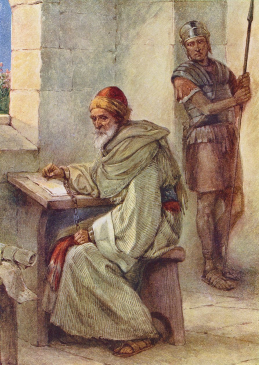 Pál a börtönben (színes litográfia) alkotó: Evelyn Stuart Hardy