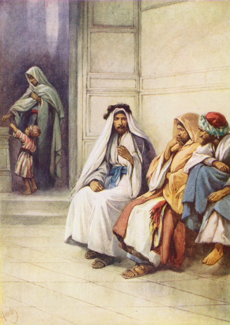 A szegény asszony, aki mindenét odaadta (színes litográfia) alkotó: Evelyn Stuart Hardy