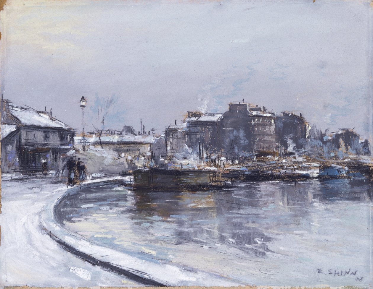 A Szajna partján (pasztell, papír) alkotó: Everett Shinn