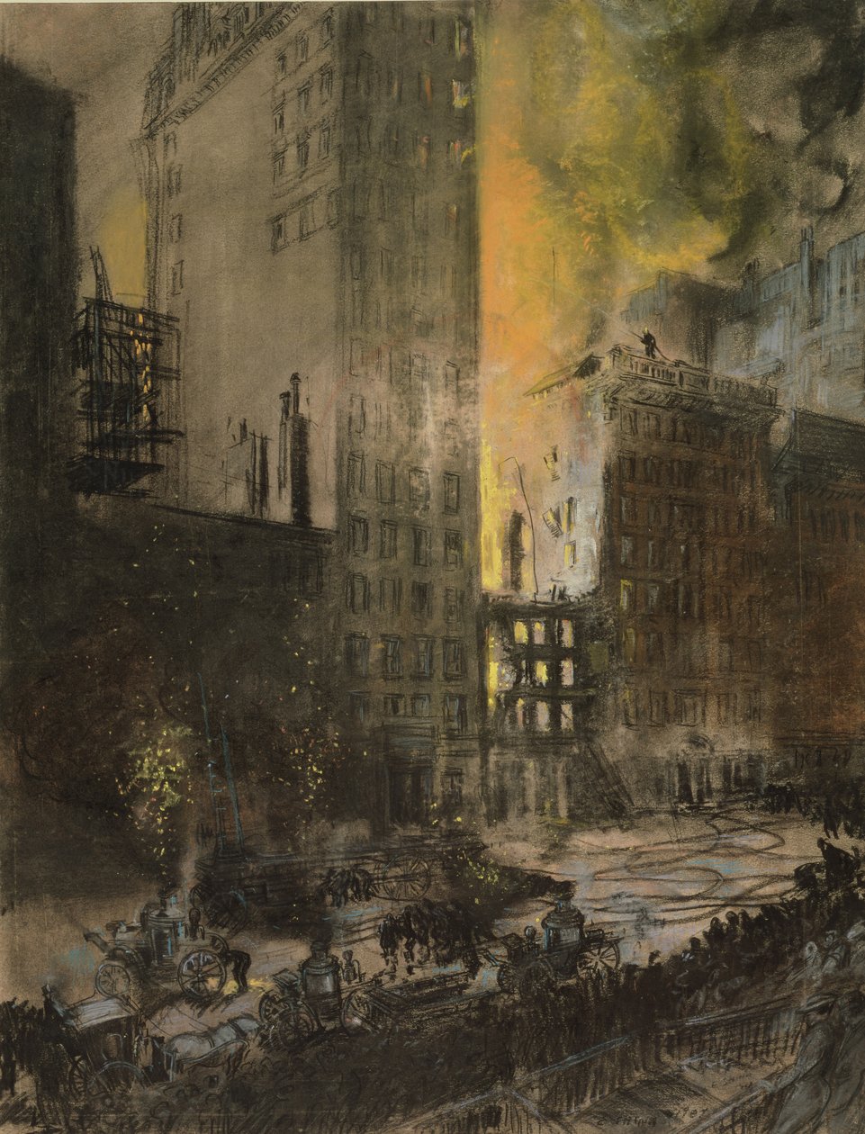Tűz a 24. utcában, New York City alkotó: Everett Shinn