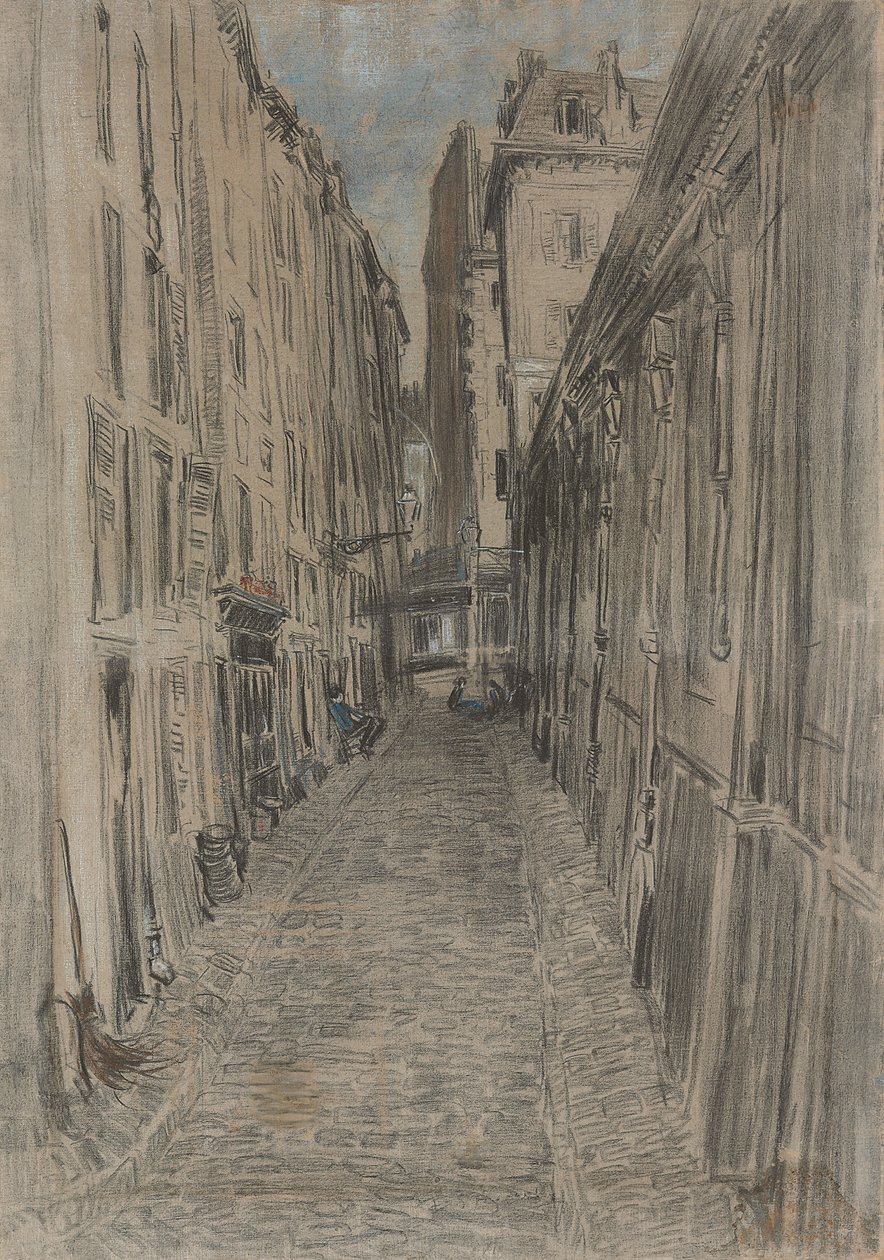 Street in Paris (pasztell, vászon) alkotó: Everett Shinn