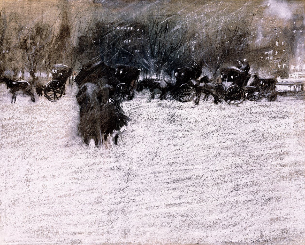 A park télen alkotó: Everett Shinn