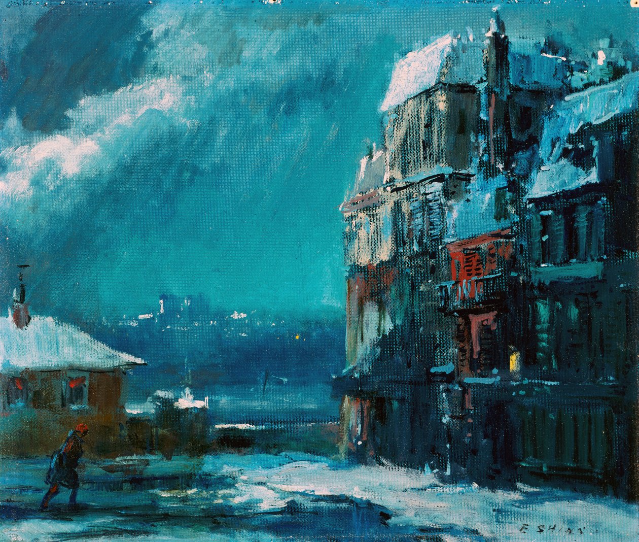 Téli éjszaka, Párizs (olaj, tábla) alkotó: Everett Shinn
