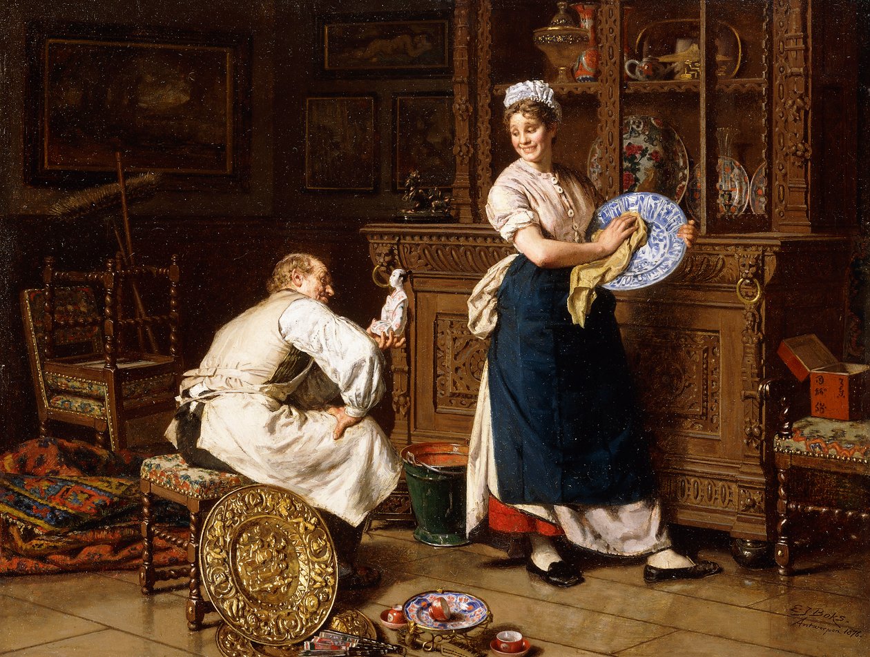 Tavaszi nagytakarítás, 1876 alkotó: Evert Jan Boks