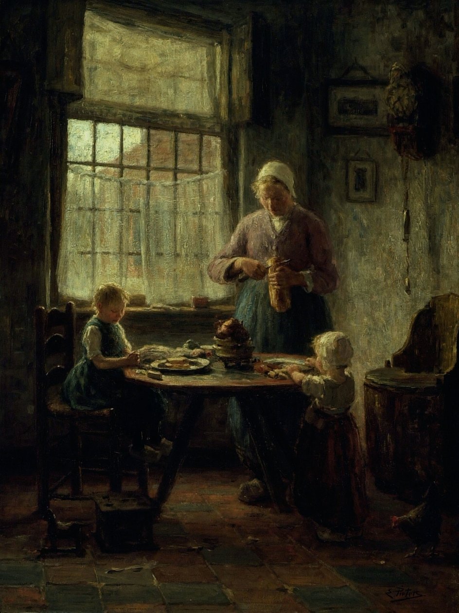 Családi étkezés, 1890 körül (olaj, vászon) alkotó: Evert Pieters