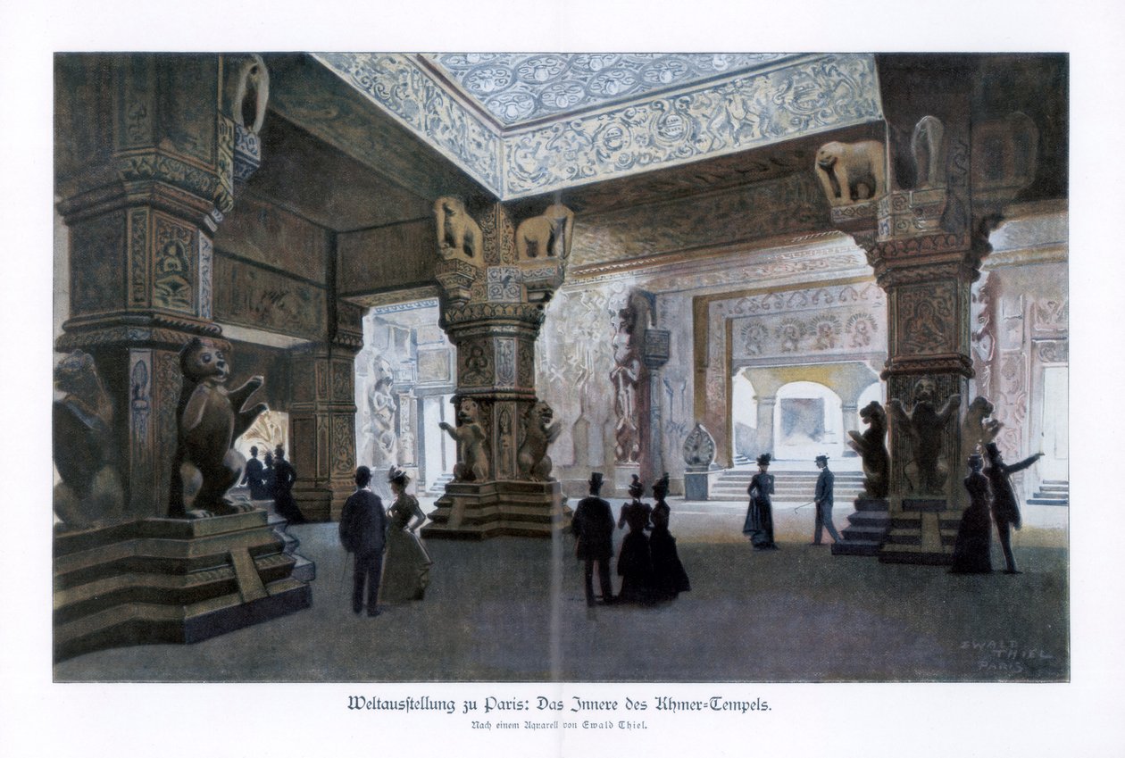 Khmer templom, Párizsi Világkiállítás, 1889, 1900. alkotó: Ewald Thiel