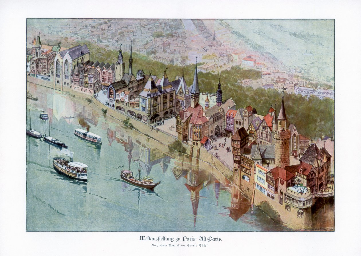 Régi Párizs, Párizsi Világkiállítás, 1889, 1900. alkotó: Ewald Thiel