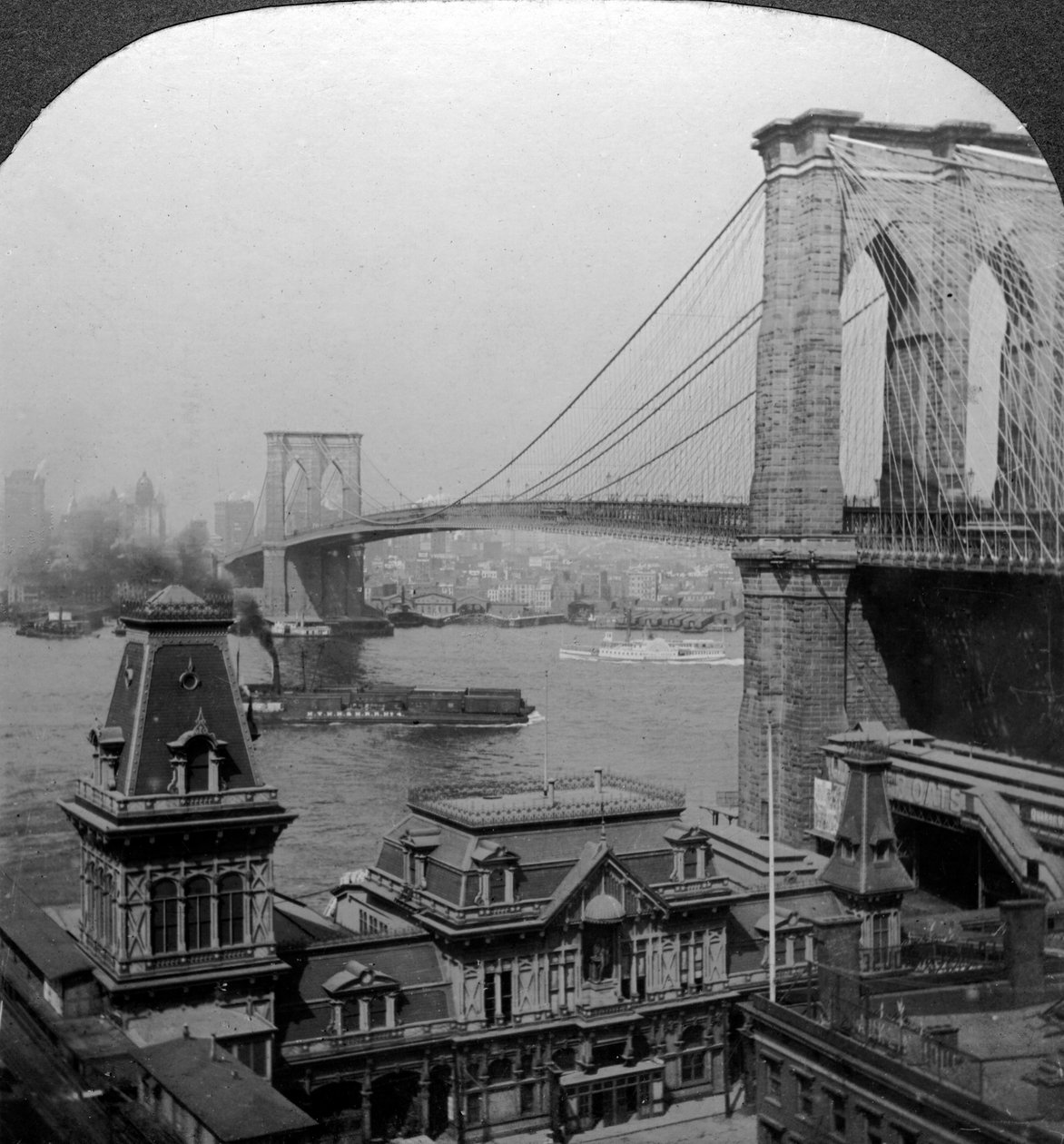 Brooklyn Bridge, New York, USA. alkotó: Excelsior Stereoscopic Tours
