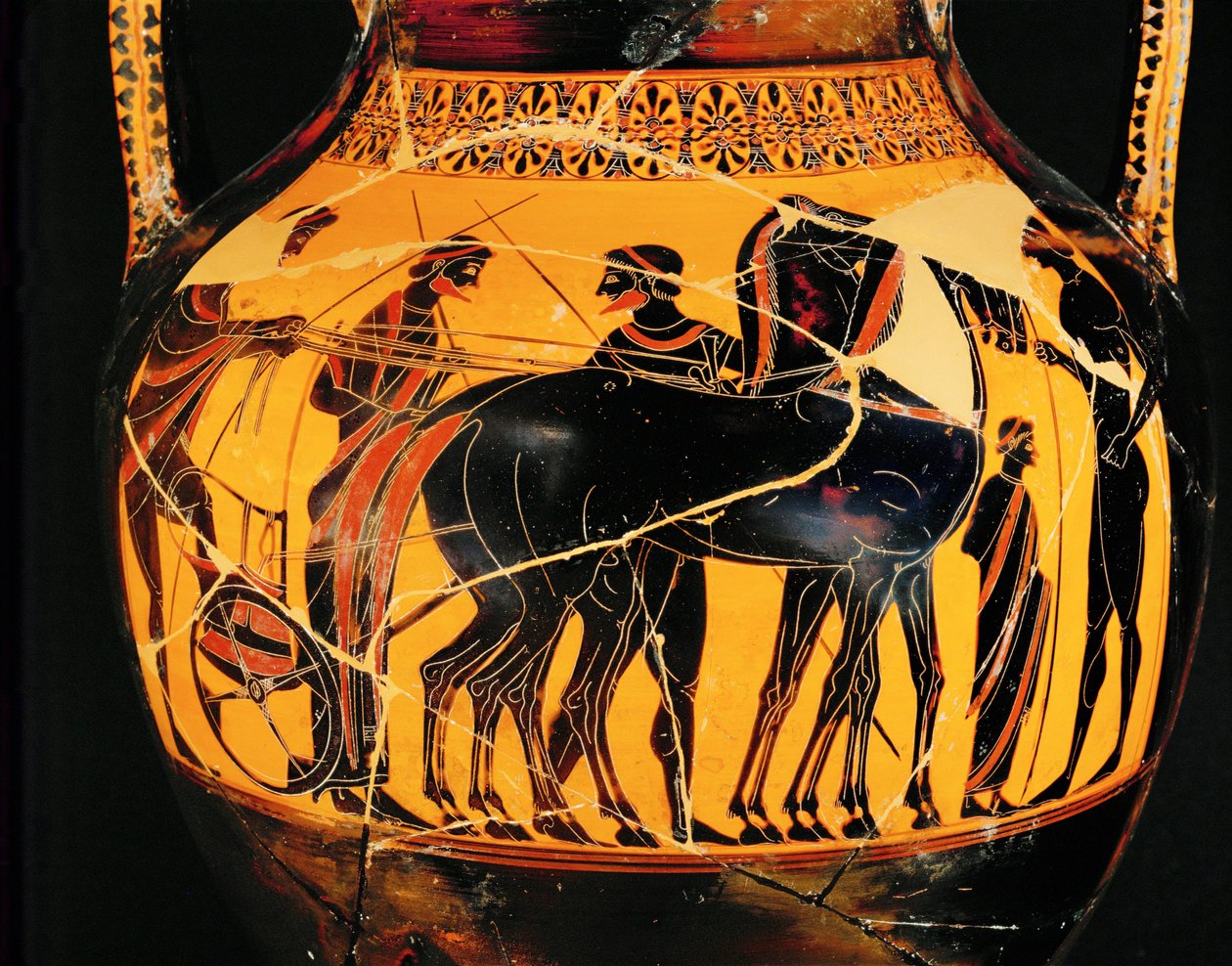 A harcos indulása a szekerén ... alkotó: Exekias Exekias