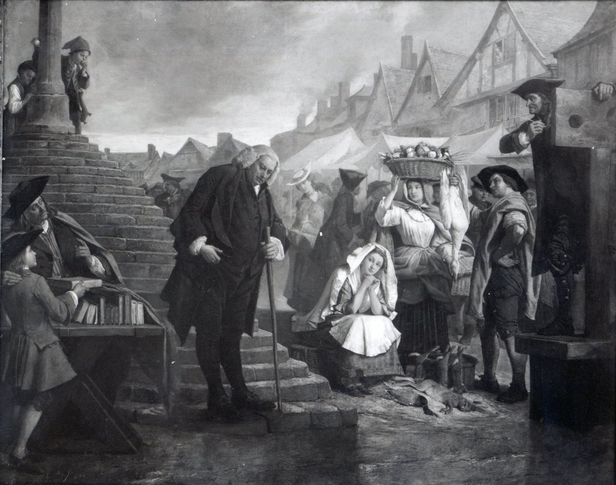 Dr. Johnson vezeklést végez Uttoxeter piacterén, 1869 alkotó: Eyre Crowe