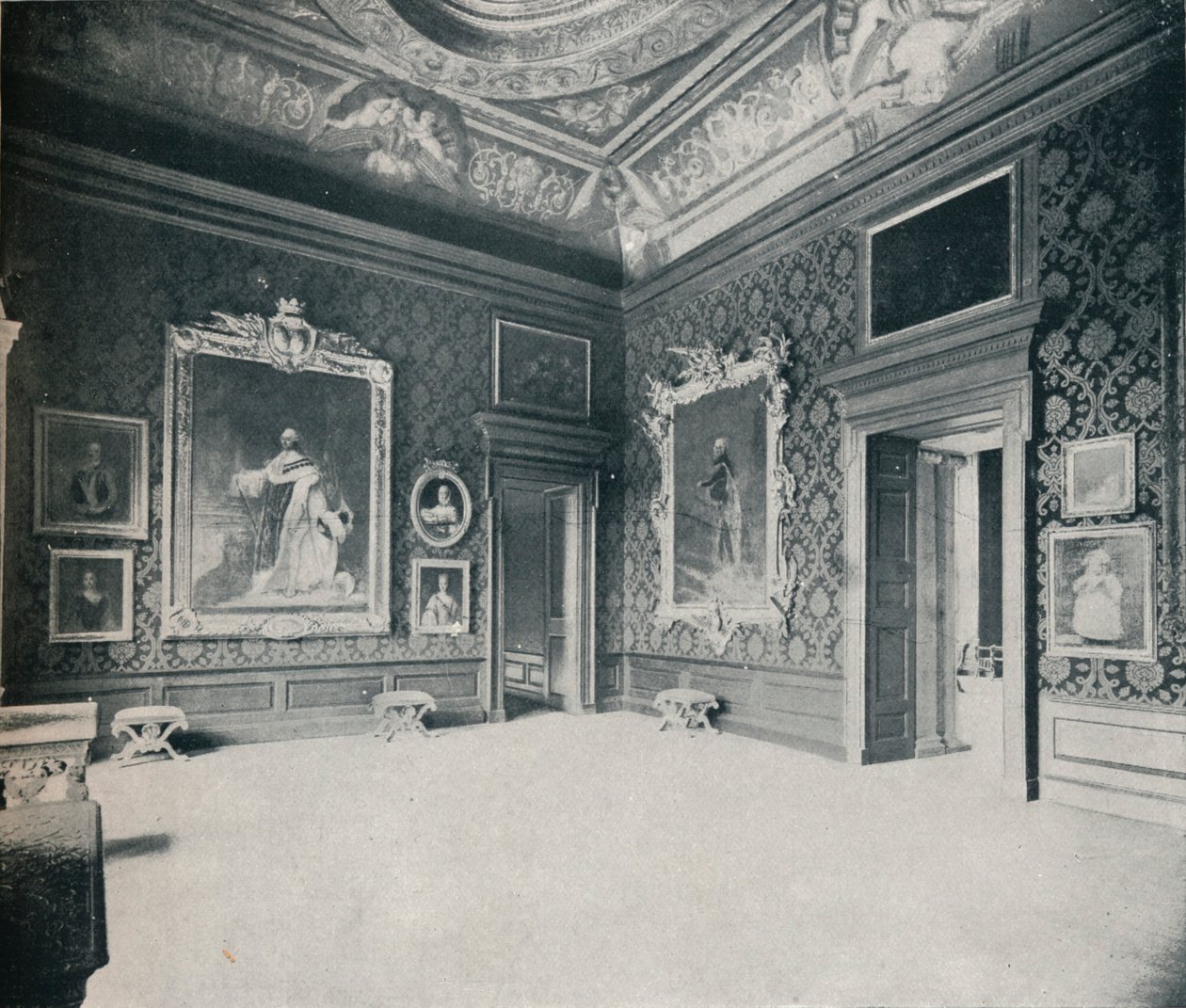 Caroline királynő szalonja a Kensington-palotában, 1899, 1901 alkotó: Eyre and Spottiswoode