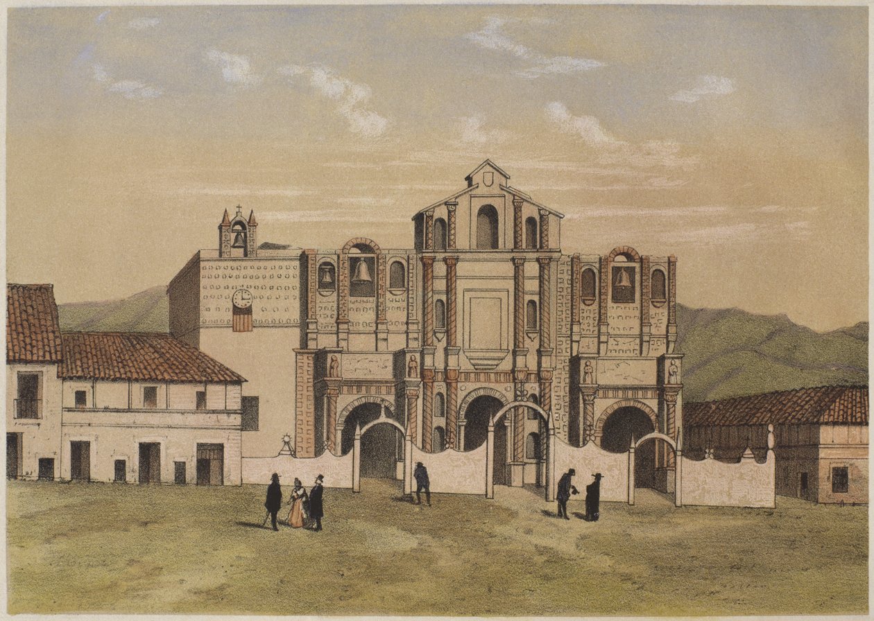 Santa Catalina templom, Cajamarca, illusztráció Mariano Felipe Paz Soldan (1821-86) "Geografia del Peru" című művéből, IX. tábla, 1863. alkotó: F. Delamare