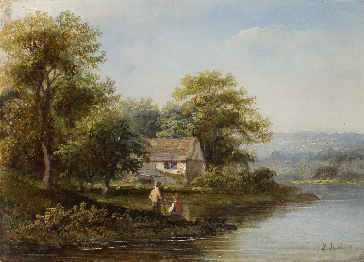 Kilátás a Tyne-ra - Két horgász alkotó: F. Ernest Jackson