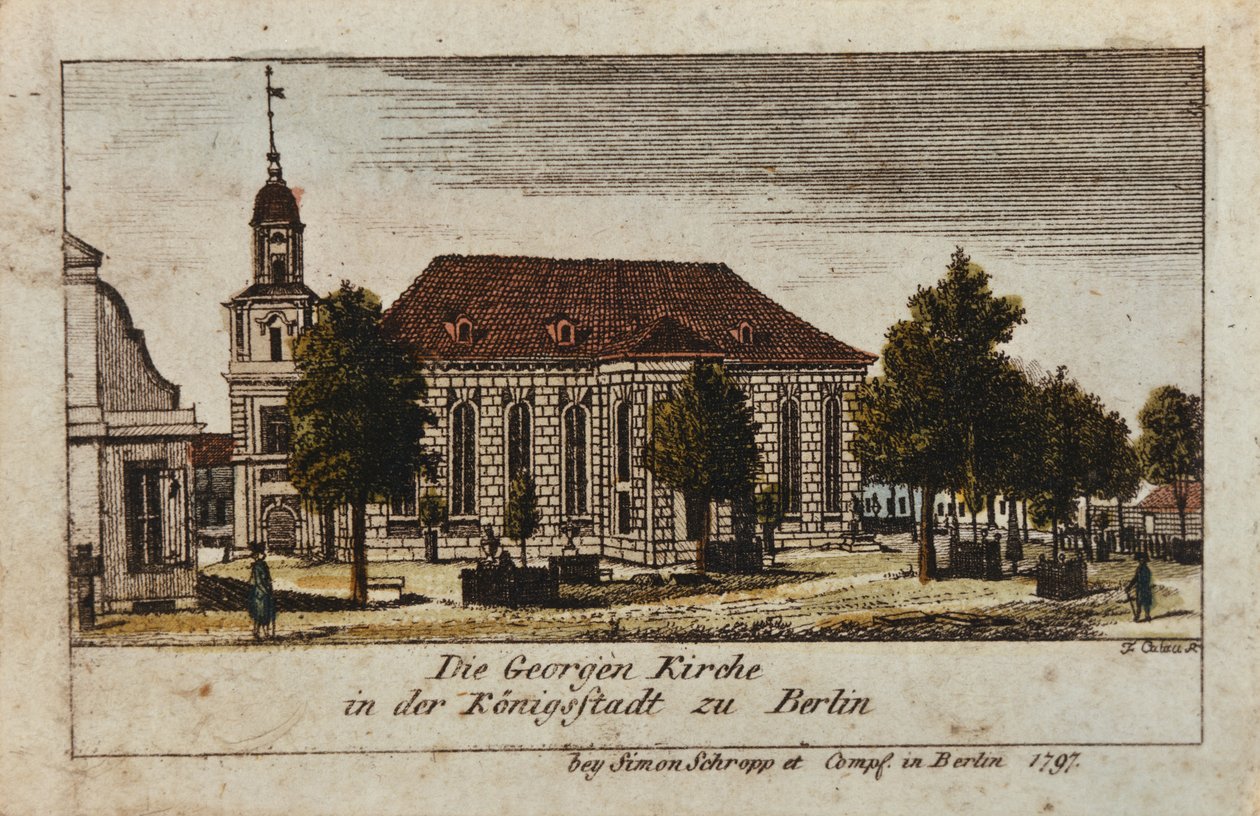 A Szent György-templom Königsstadtban, Berlinben, 1797 alkotó: F.A. Calau
