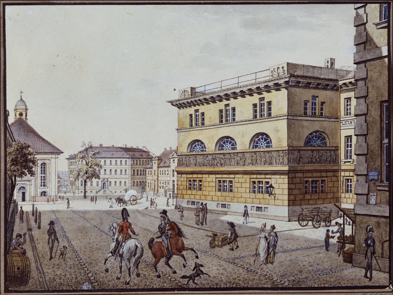 Kilátás a pénzverdére, Berlin (toll, tinta és wc papíron) alkotó: F.A. Calau