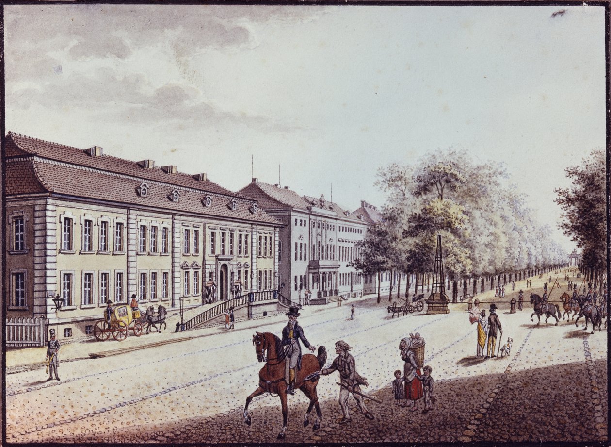 Kilátás az Operaházra, Berlin (toll, tinta és wc papíron) alkotó: F.A. Calau
