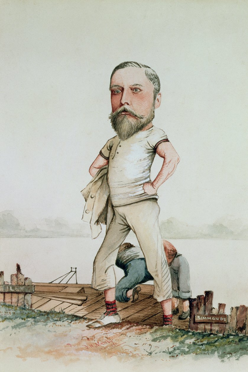 Evezős típus, VII. Edward karikatúrája (1841-1910) 1880 alkotó: F.H. Manby