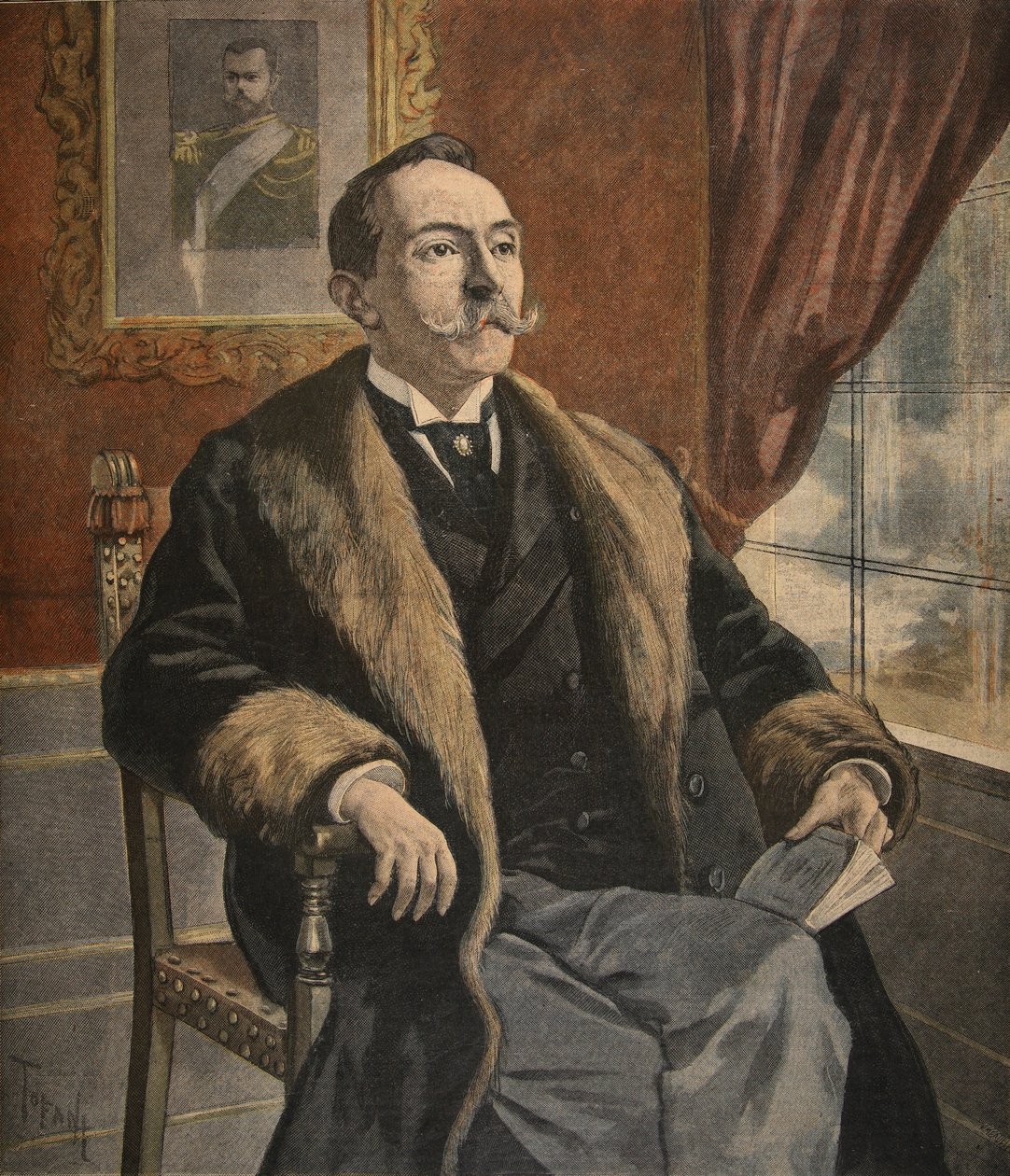 Az orosz nagykövet, illusztráció a „Le Petit Journal: Supplement illustre” című folyóiratból, 1898. január 9. alkotó: F.L. and Tofani, Oswaldo Meaulle