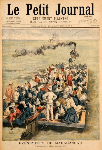 Madagaszkári események: Le Petit Journal, 1896. január 20. (színes metszet). alkotó: F.L. and Tofani, Oswaldo Meaulle