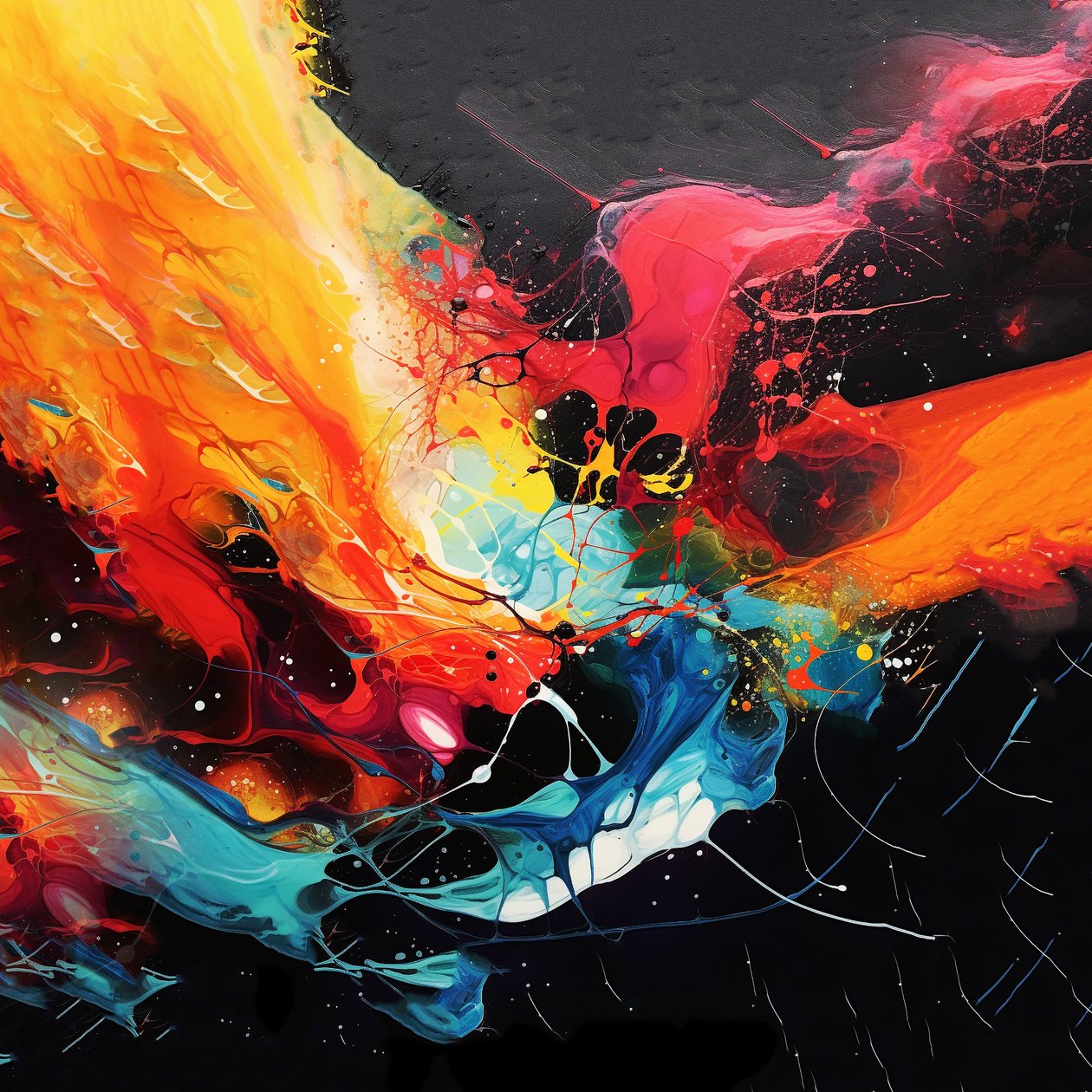 Absztrakt akril festmény, nappali fali dekoráció, print on demand alkotó: F. Abderrahim