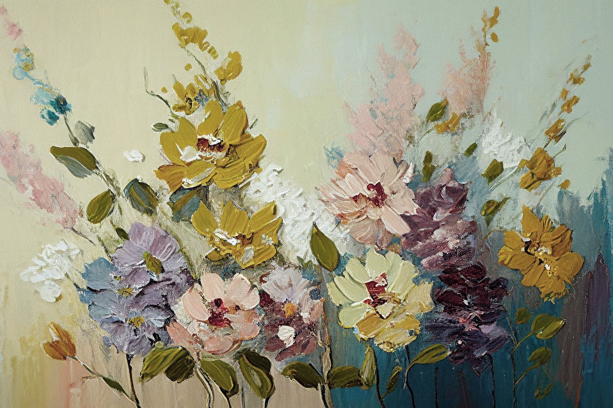 Absztrakt ábrázolása szüreti rózsák, wall art nyomatok, hálószoba dekoráció alkotó: F. Abderrahim