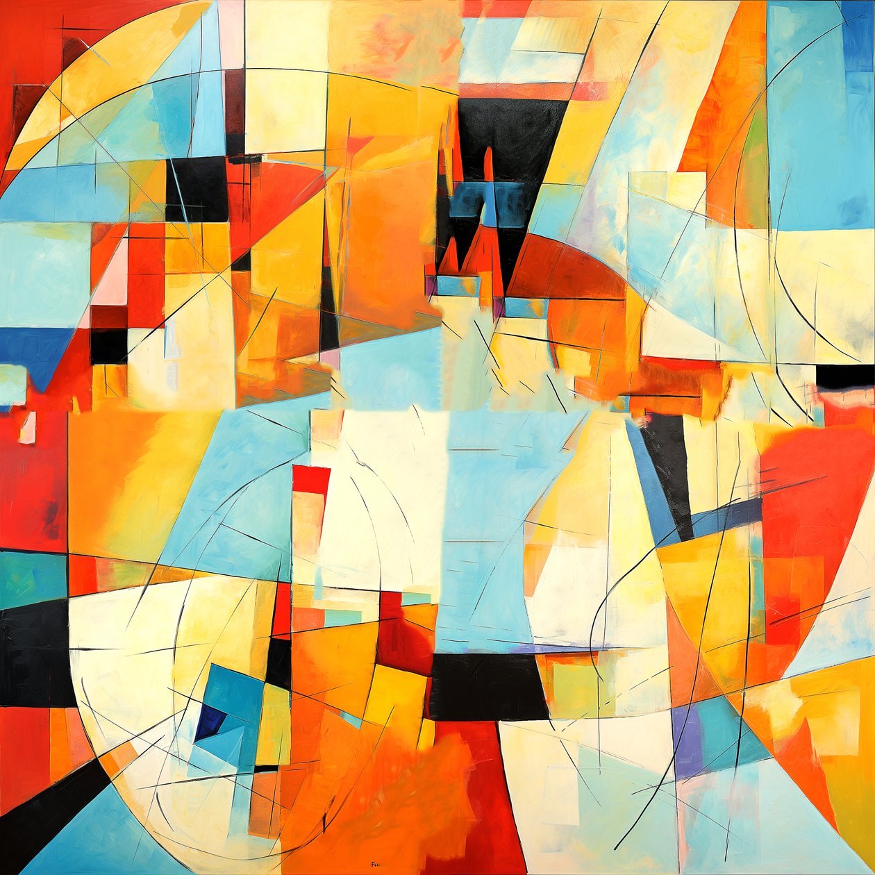 Barnett newman style, abstract expressionism artwork, wall Art print  alkotó: F. Abderrahim
