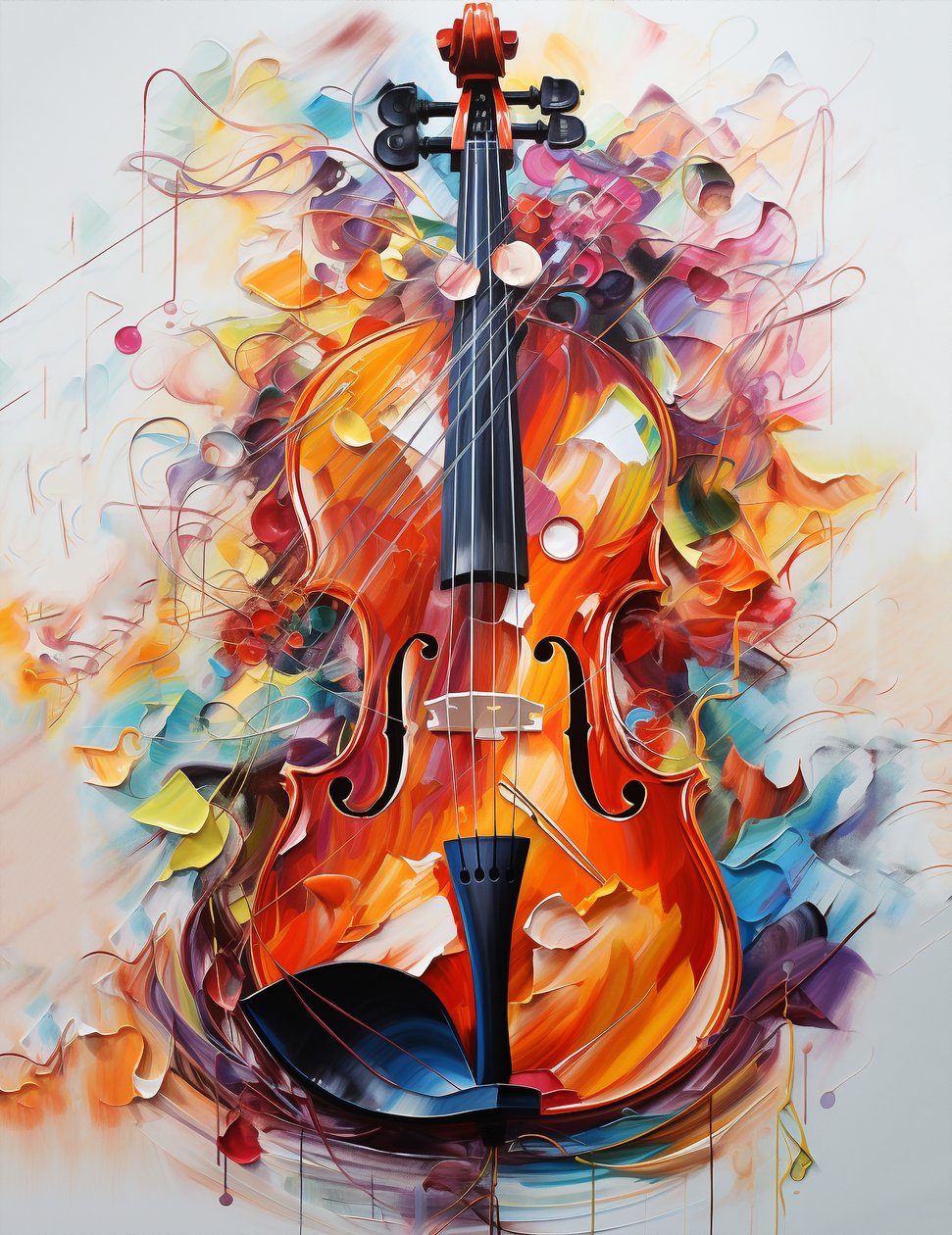 Gyönyörű hegedű festmény eladó, wall art print dekoráció, wall art print dekoráció alkotó: F. Abderrahim