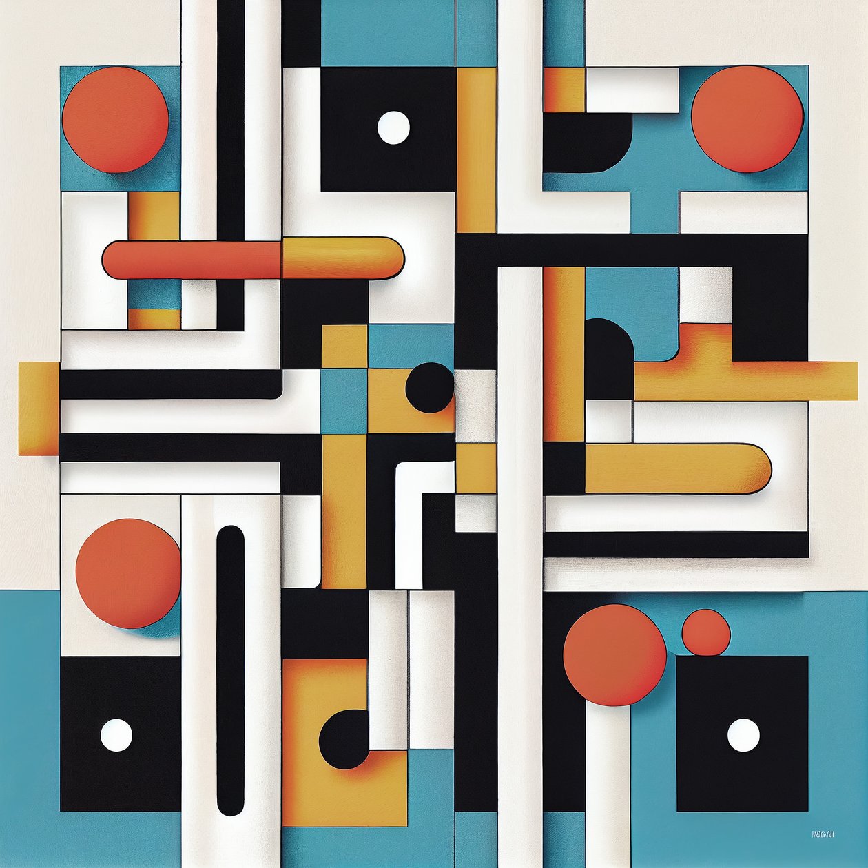Vászon fali dekoráció minimalista és posztmodern belsőépítészeti stílusban alkotó: F. Abderrahim