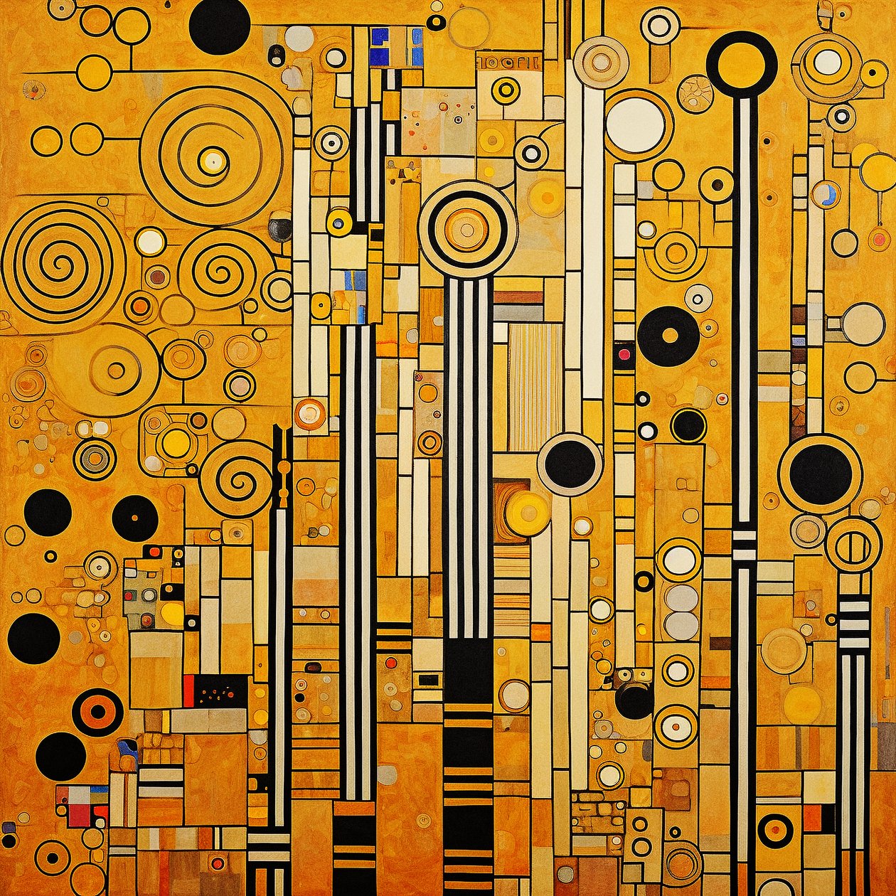 Minimalista klimt minták modern szobadekoráció, Wall Art | Vászonnyomatok alkotó: F. Abderrahim