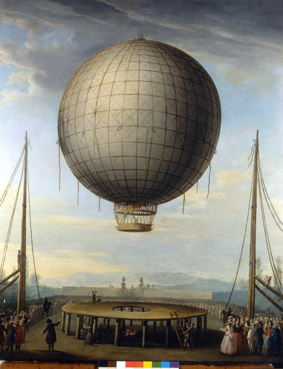 Paolo Andreani felemelkedése 1784.02.25-én Milánóban. F. Battaglini festménye. alkotó: F. Battaglini