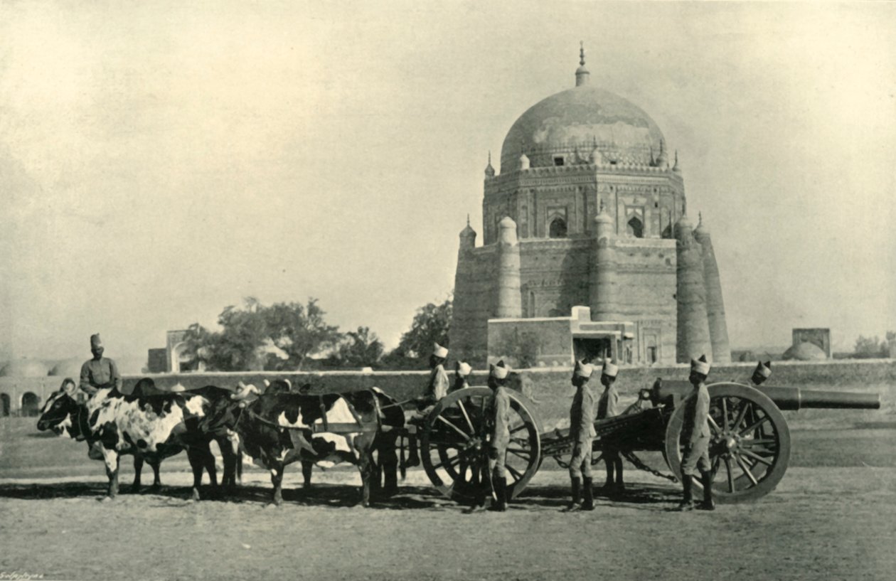 Indiai helyőrségi tüzérség nehéz üteggel 40-pr. M.L. Berendezés - Khaki fúrórendelés, 1901. alkotó: F. Bremner