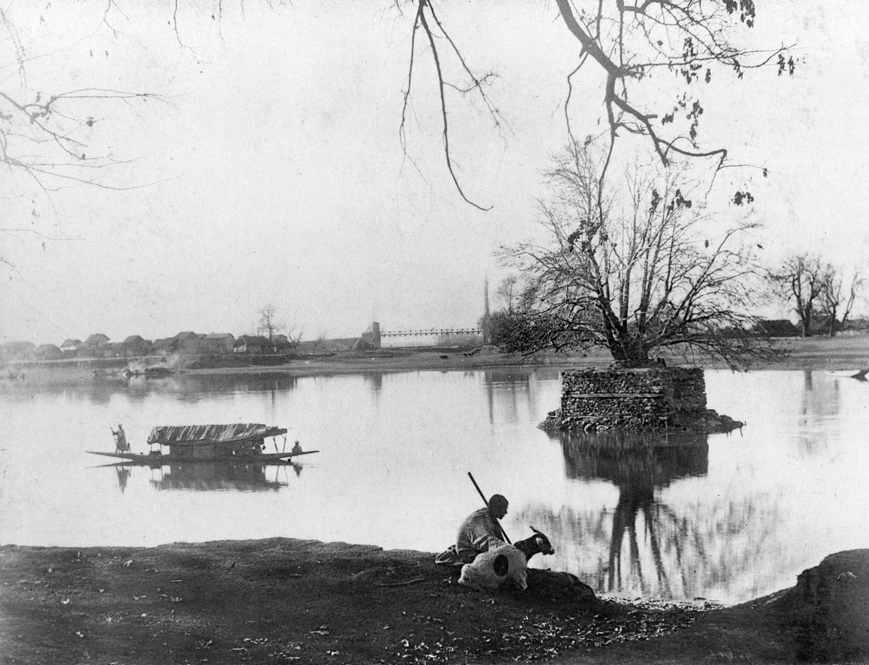 Jhelum folyó, Shadipur, Kasmír, India, XX. század eleje alkotó: F. Bremner