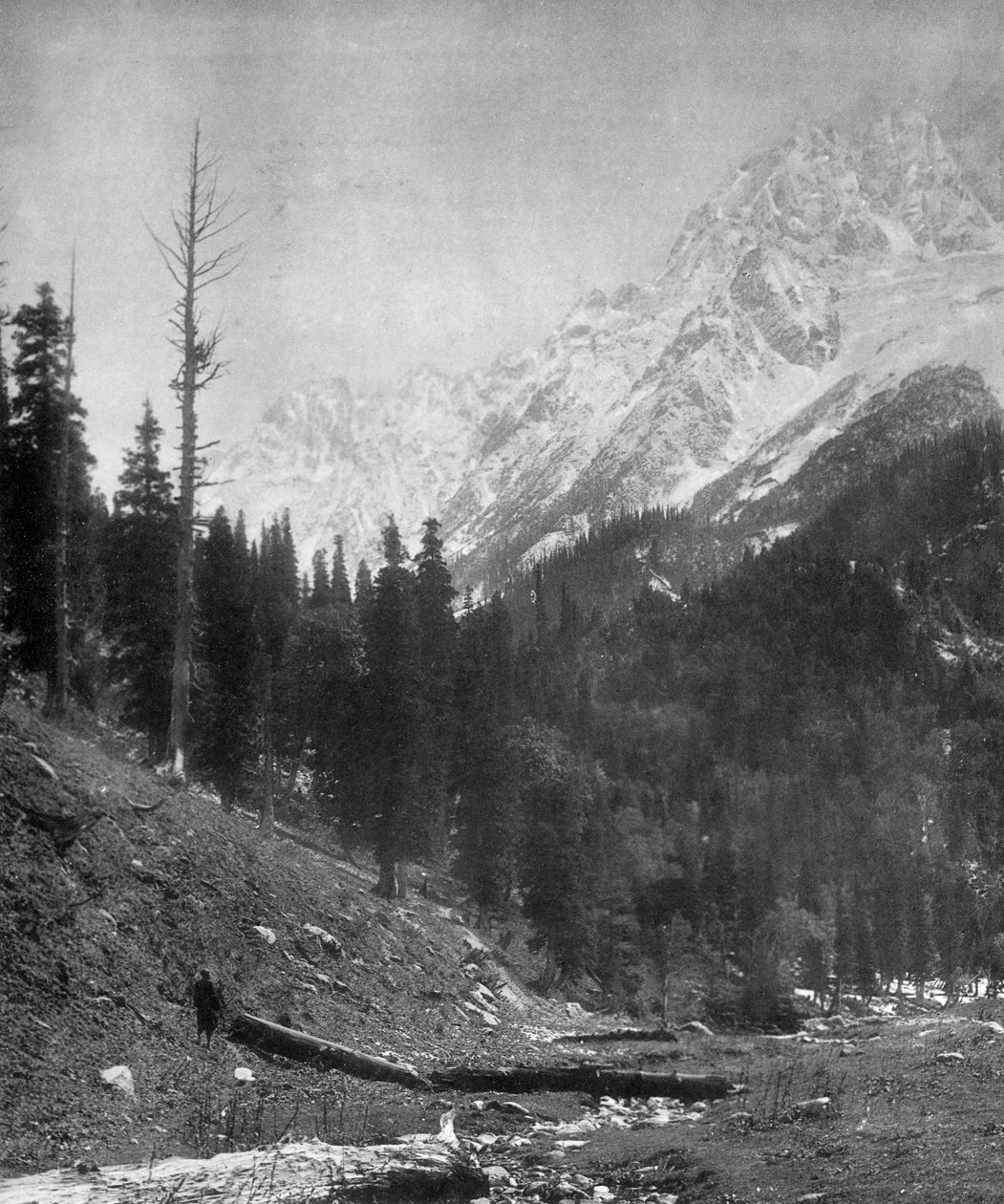 Szindh-völgyi gleccserek, Kasmír, India, 20. század eleje alkotó: F. Bremner