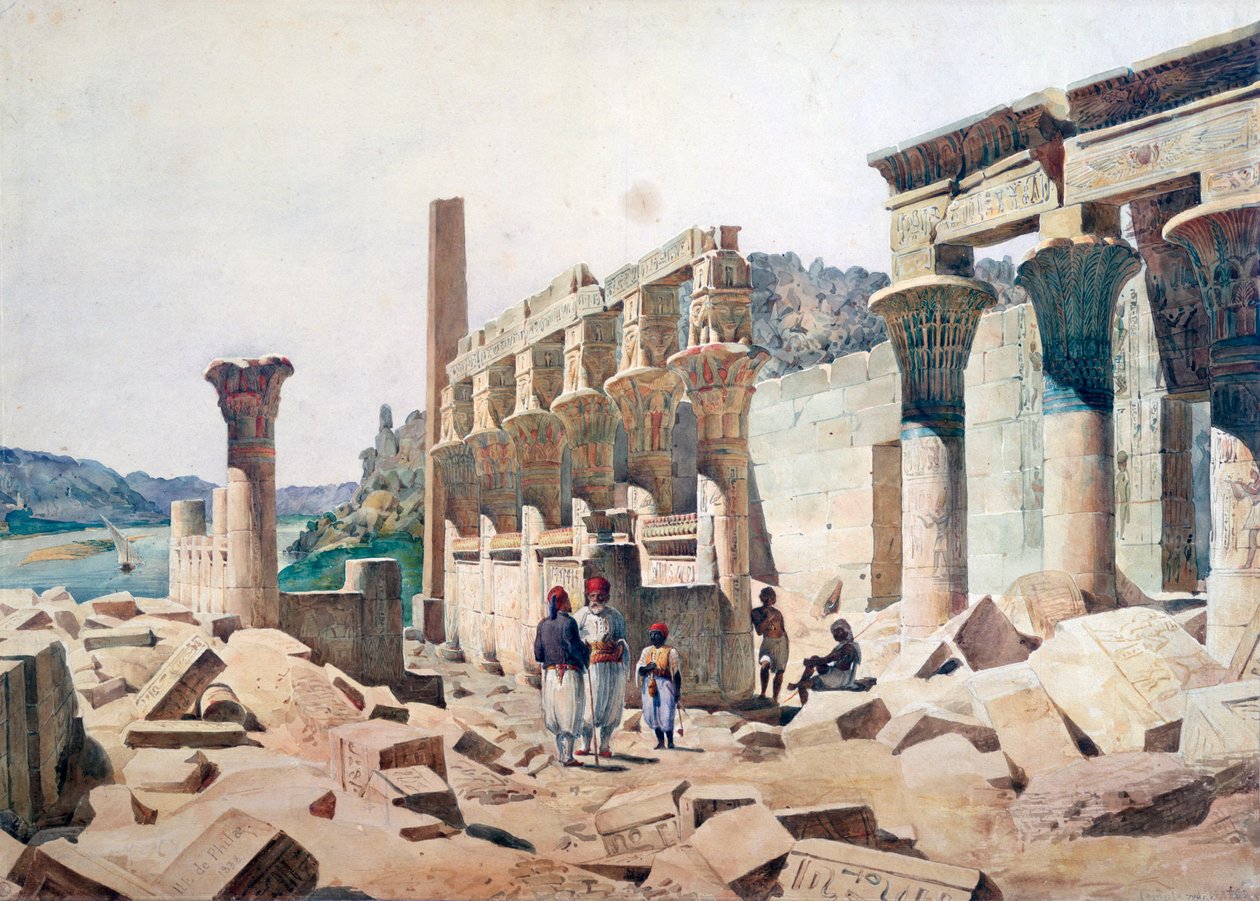 Venus Athor temploma, Philae, 19. század alkotó: F. H. Naudin