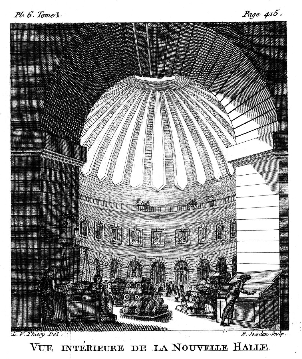Les Halles, Párizs, 1786 alkotó: F. Jourdan